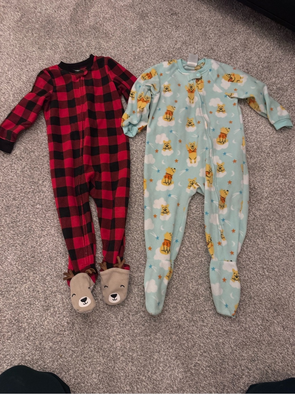 Carter's Red and Black Buffalo Plaid Footed One-Piece